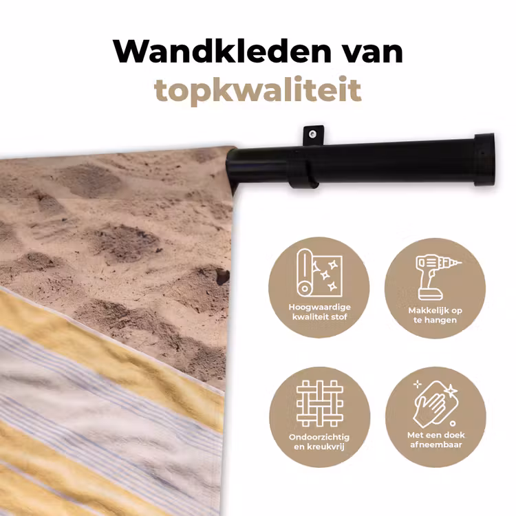 Boek - Zonnebril - Strand - Zomer - Geel Wandkleed katoen klein -sfeer2