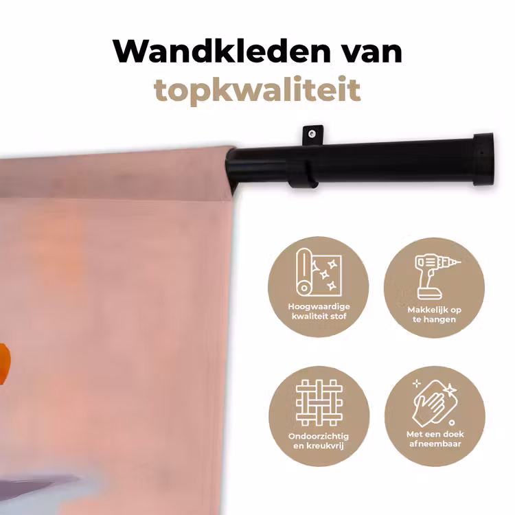 Boeken - Stapel - Kleurrijk Wandkleed katoen klein -sfeer2
