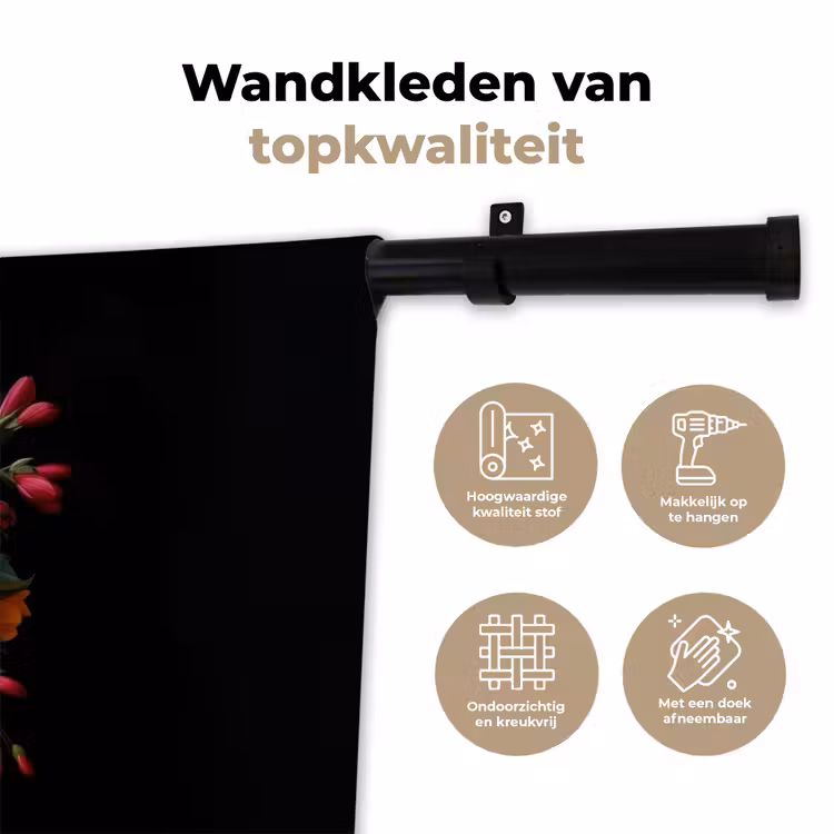 Boeket - Romantisch - Kleurrijk Wandkleed katoen klein -sfeer2