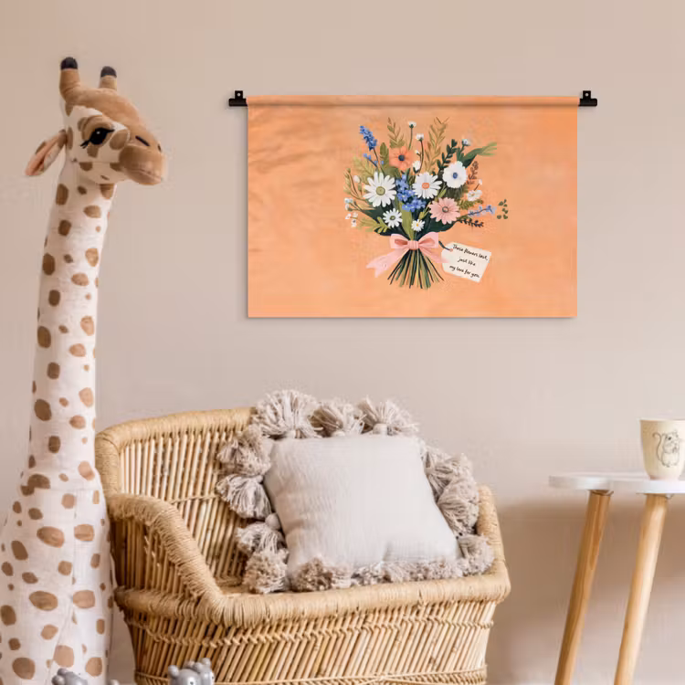 Boeket - Strikje - Quote Wandkleed katoen klein -wsfeer5_kind