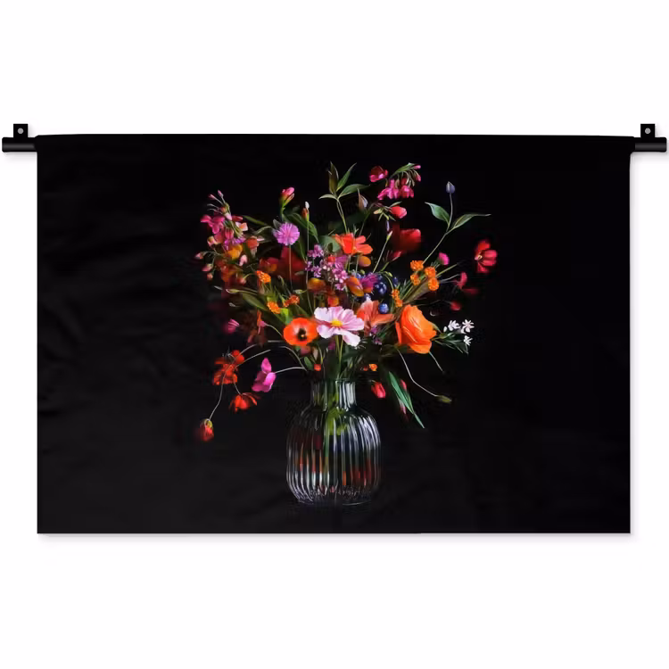 Boeket - Veldbloemen - Vaas Wandkleed katoen klein -zz3d