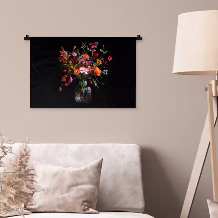 Boeket - Veldbloemen - Vaas Wandkleed katoen klein -sfeer4