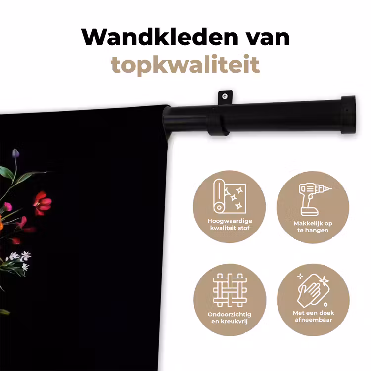 Boeket - Veldbloemen - Vaas Wandkleed katoen klein -sfeer2