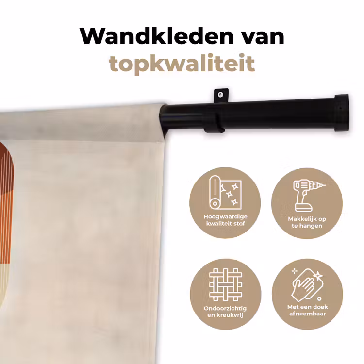 Bogen - Beige - Vormen Wandkleed katoen klein -sfeer2
