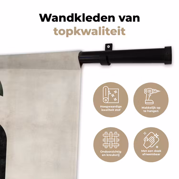 Bogen - Donkergroen - Lijnen Wandkleed katoen klein -sfeer2