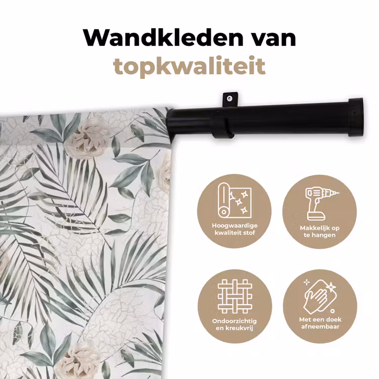 Bohemian - Bladeren - Bloemen - Tropisch Wandkleed katoen klein -sfeer2
