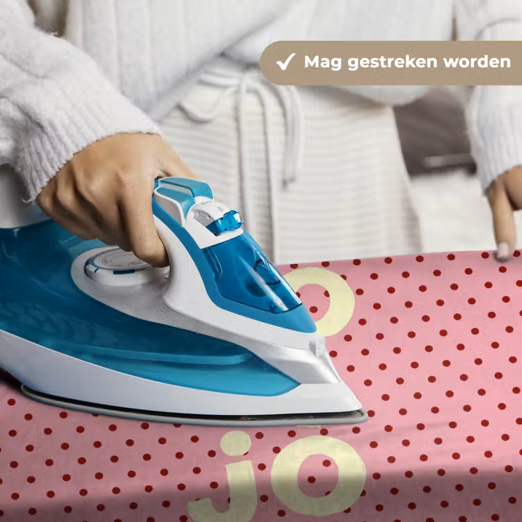 Bonjour - Stippen - Roze- Geel Wandkleed katoen klein -sfeer9