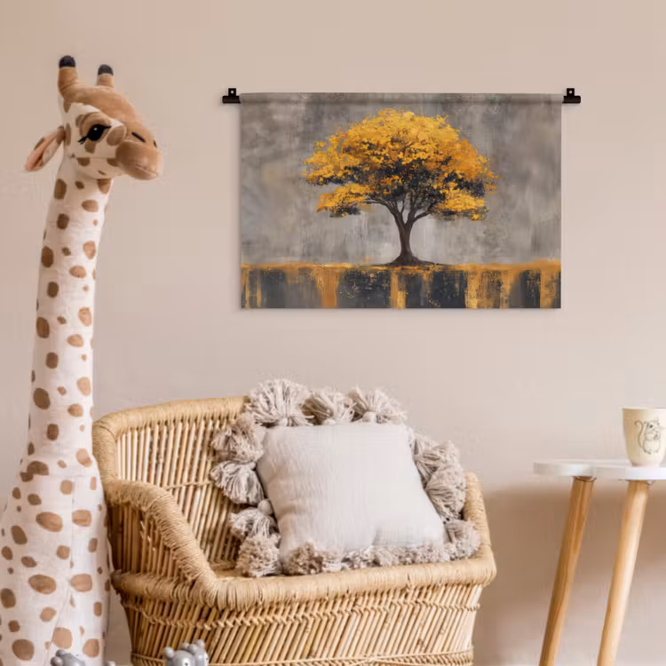 Boom - Bladeren - Goud - Abstract Wandkleed katoen klein -wsfeer5_kind