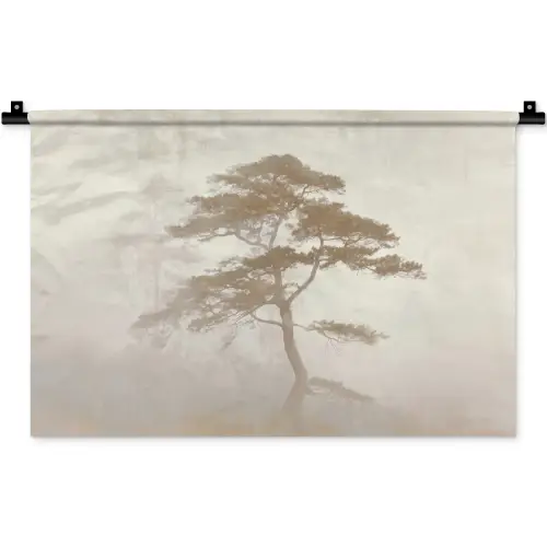 Boom - Oosterse stijl - Landschap Wandkleed katoen klein -zz3d