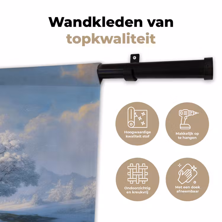 Boom - Seizoenen - Winter - Landschap Wandkleed katoen klein -sfeer2