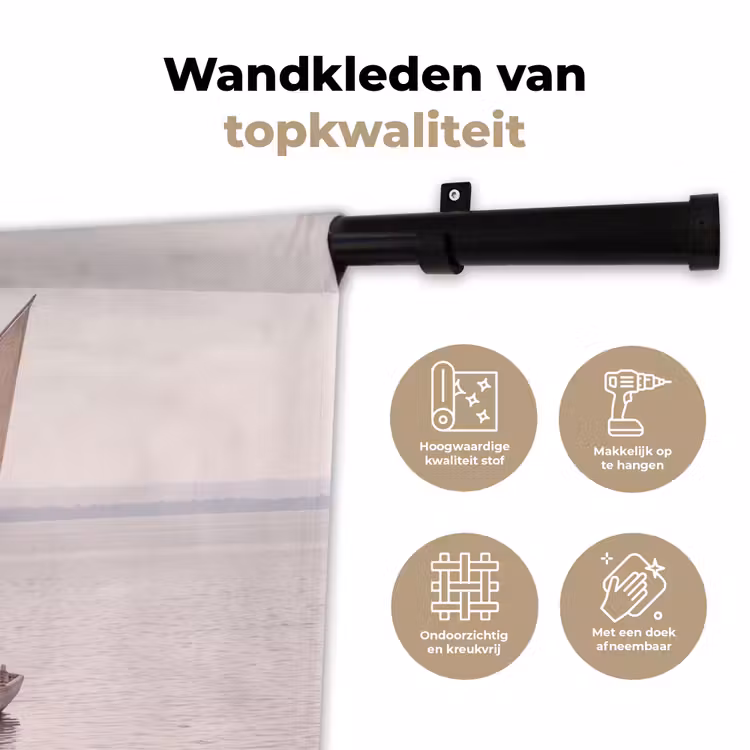 Boot - Zeil - Water - Tropisch - Natuur Wandkleed katoen klein -sfeer2
