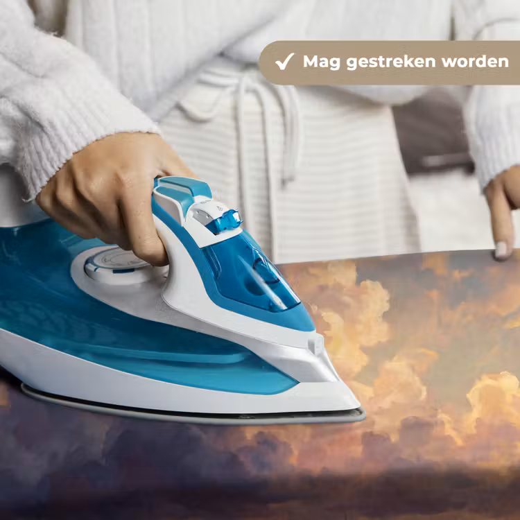 Boot - Zonsondergang - Zee - Natuur - Goud Wandkleed katoen klein -sfeer9