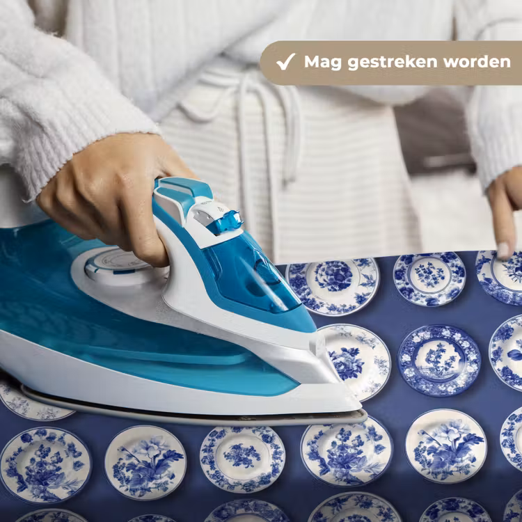 Borden - Floraal - Blauw Wandkleed katoen klein 269 -sfeer9