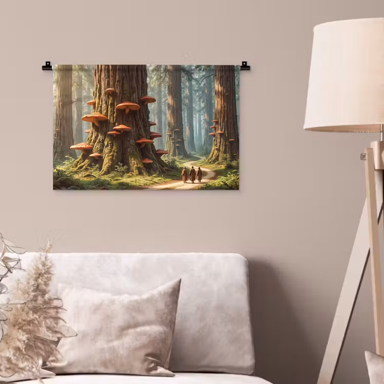 Wandkleed - Bos - Bomen - Natuur - Bos - Bomen - Natuur Wandkleed katoen klein