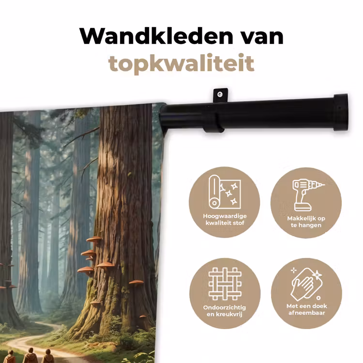 Wandkleed - Bos - Bomen - Natuur - Bos - Bomen - Natuur Wandkleed katoen klein
