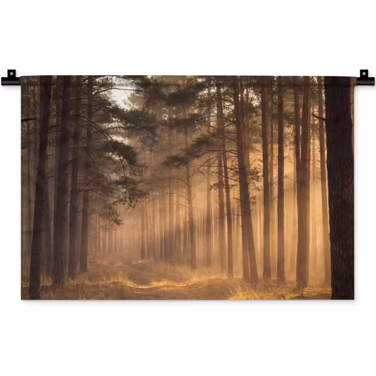 Bos - Mist - Zonlicht Wandkleed katoen klein -zz3d