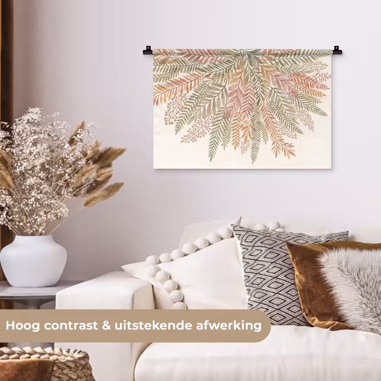 Botanisch - Aquarel - Kleurrijk Wandkleed katoen klein -sfeer1