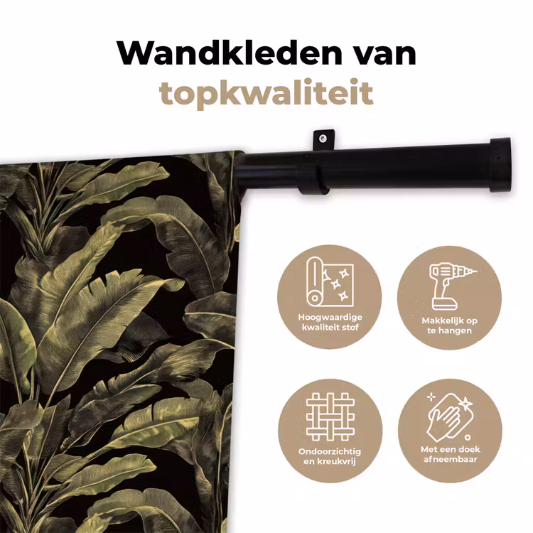 Botanisch - Bladeren - Groen Wandkleed katoen klein 269 -sfeer2