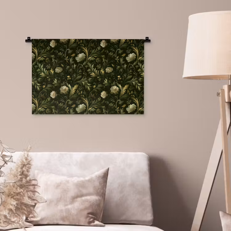 Botanisch - Naadloos - Bloemen Wandkleed katoen klein 269 -sfeer4