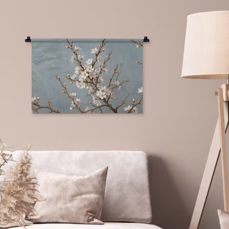 Botanisch - Stilleven - Blauw Wandkleed katoen klein -sfeer4