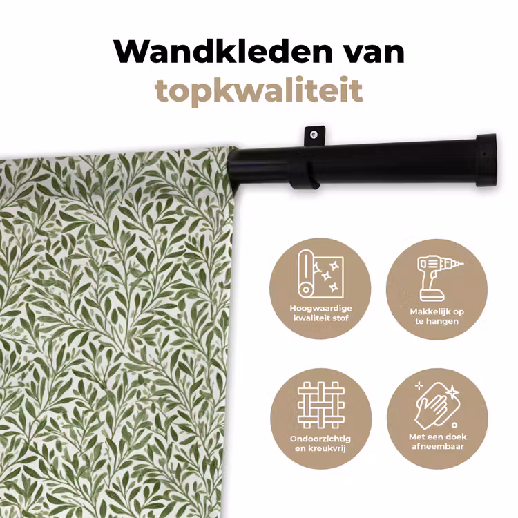 Botanisch - Takken - Groen Wandkleed katoen klein 269 -sfeer2