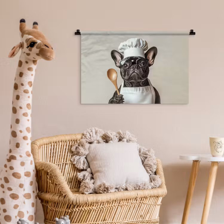 Bril - Hond - Kok Wandkleed katoen klein -wsfeer5_kind
