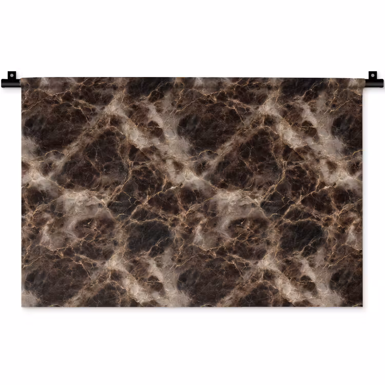 Bruin - Goud - Marmer Wandkleed katoen klein 269 -zz3d