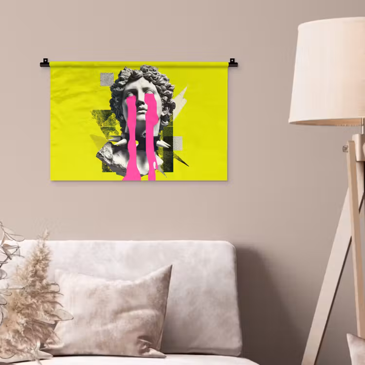 Buste - Verf - Geel Wandkleed katoen klein -sfeer4