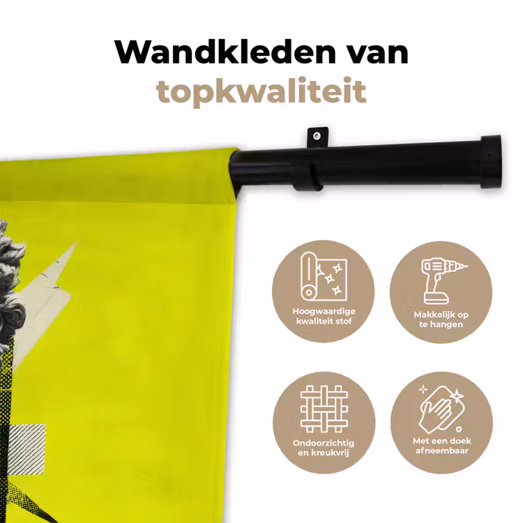 Buste - Verf - Geel Wandkleed katoen klein -sfeer2