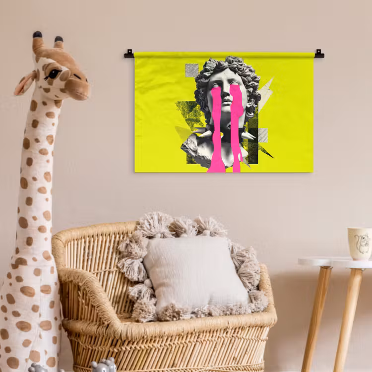 Buste - Verf - Geel Wandkleed katoen klein -wsfeer5_kind