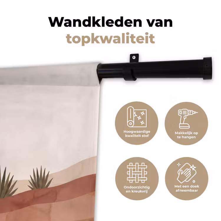Cactus - Duinen - Modern - Landschap - Groen Wandkleed katoen klein -sfeer2