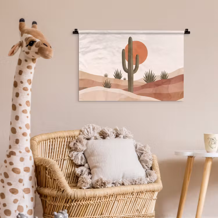 Cactus - Duinen - Modern - Landschap - Groen Wandkleed katoen klein -wsfeer5_kind