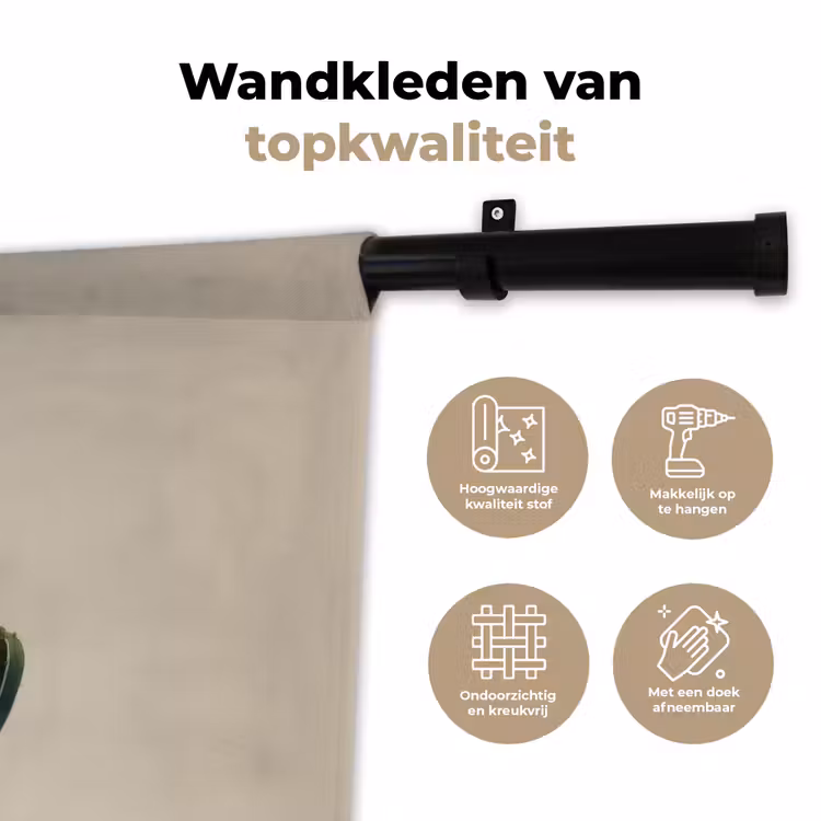 Cactus - Subtiel - Groen Wandkleed katoen klein -sfeer2