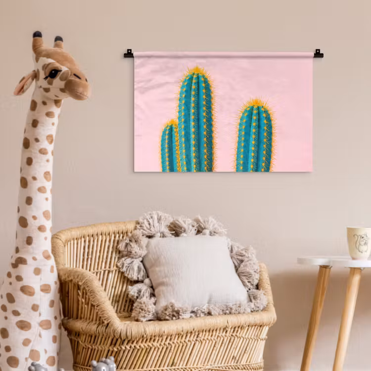 Cactussen - Modern - Pastel Wandkleed katoen klein -wsfeer5_kind
