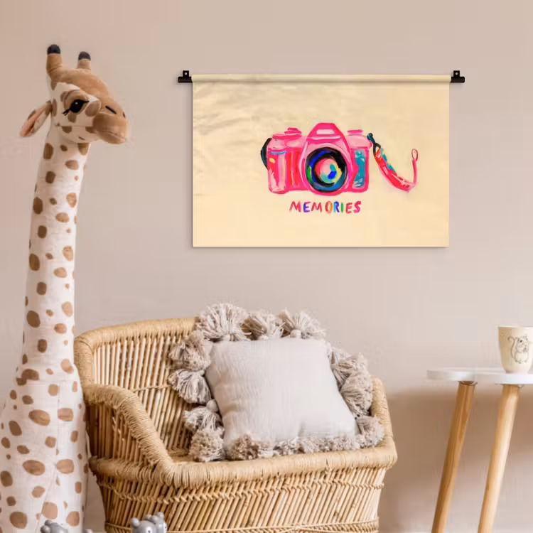 Camera - Memories - Roze - Geschilderd Wandkleed katoen klein -wsfeer5_kind