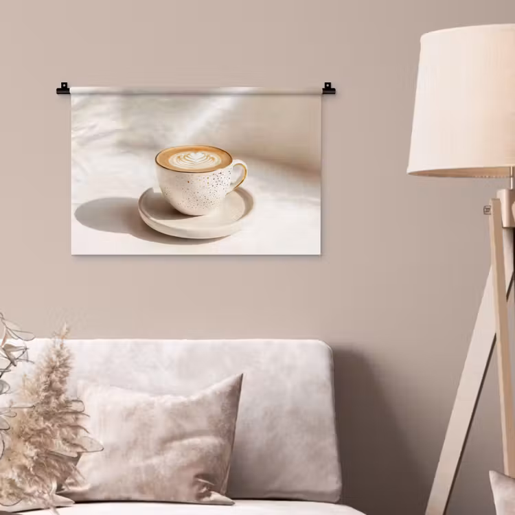 Cappuccino - Schuim - Schotel - Beige Wandkleed katoen klein -sfeer4