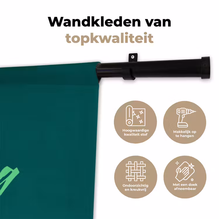 c'est la fucking vie - Groen - Handgeschreven Wandkleed katoen klein -sfeer2