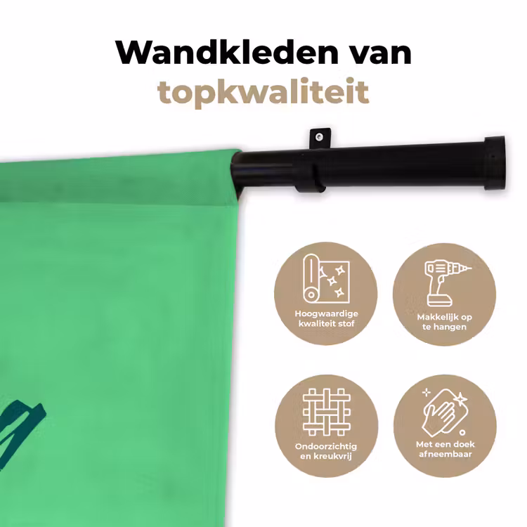 c'est la fucking vie - Groen - Penseelstijl Wandkleed katoen klein -sfeer2