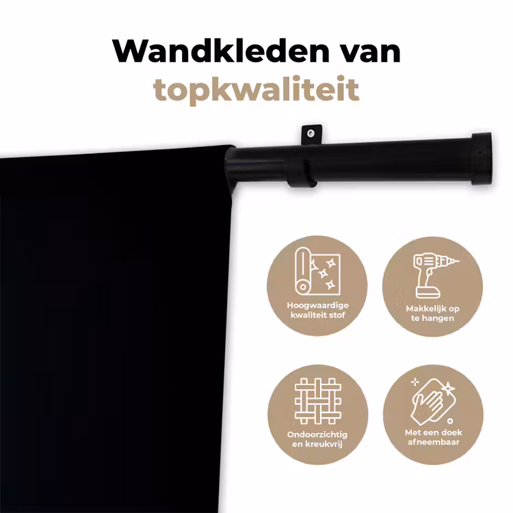 Champagne - Bloemen - Goud - Chique Wandkleed katoen klein -sfeer2