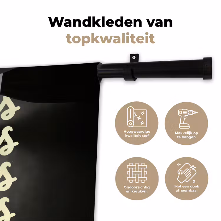 Cheers - Wijn - Zwart - Wit Wandkleed katoen klein -sfeer2