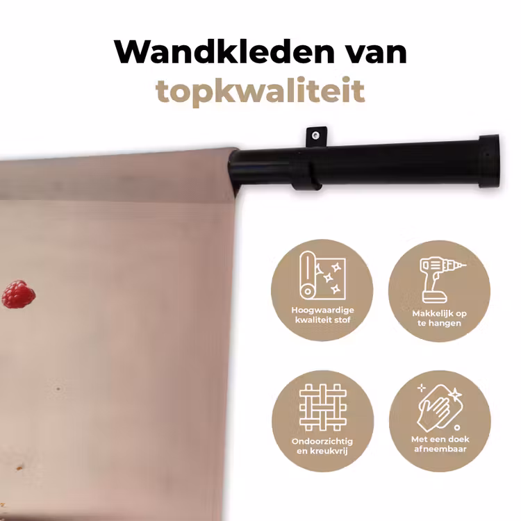 Cheesecake - Eten - Roze - Taart Wandkleed katoen klein -sfeer2