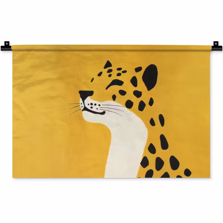 Cheetah - Illustratie - Geel Wandkleed katoen klein -zz3d