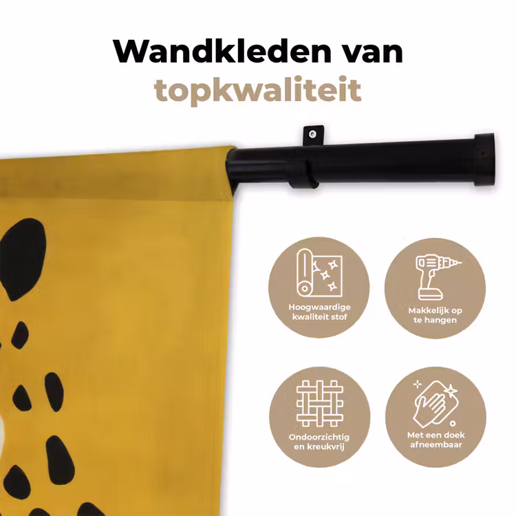 Cheetah - Illustratie - Geel Wandkleed katoen klein -sfeer2