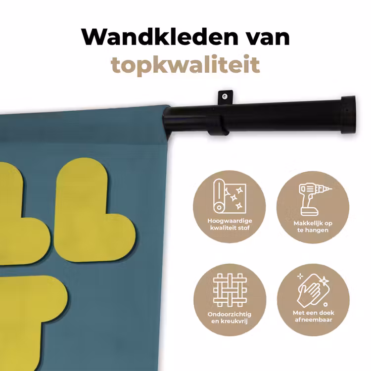 Chill out - Geel - Blauw Wandkleed katoen klein -sfeer2