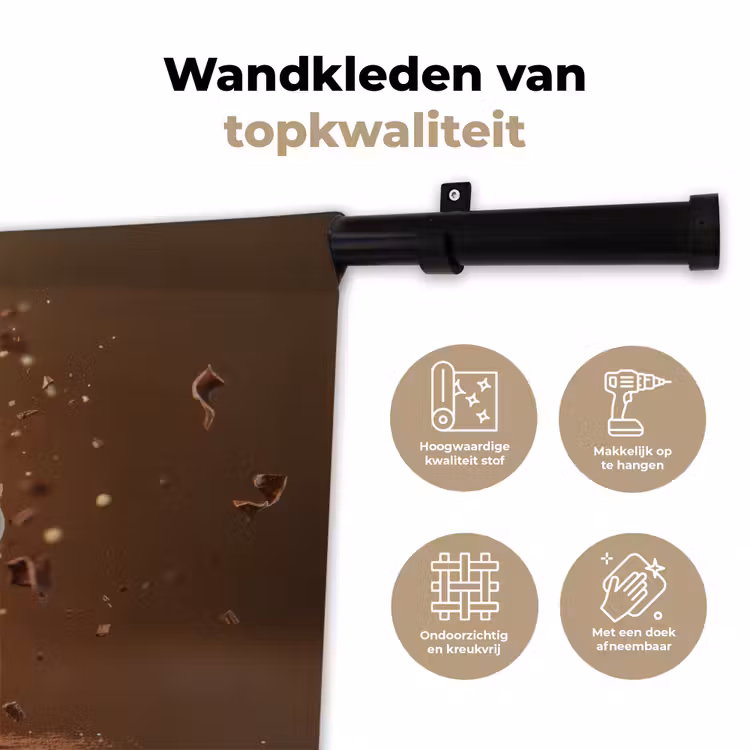 Chocolade - Macarons - Eten - Snoep Wandkleed katoen klein -sfeer2