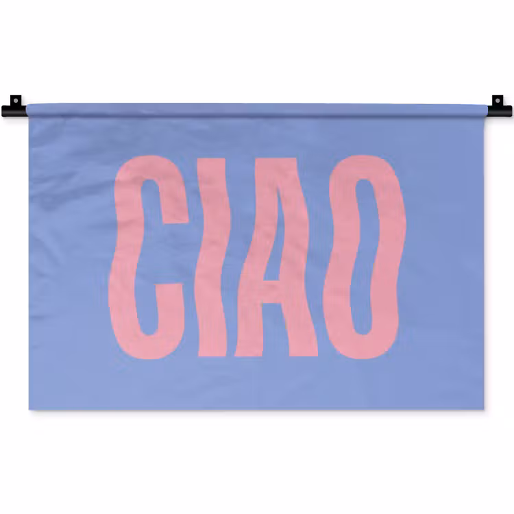 Ciao - Roze - Blauw - Golvend Wandkleed katoen klein -zz3d