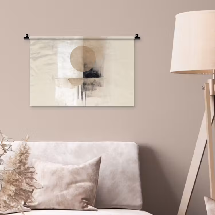 Cirkel - Compositie - Diepte - Beige Wandkleed katoen klein -sfeer4