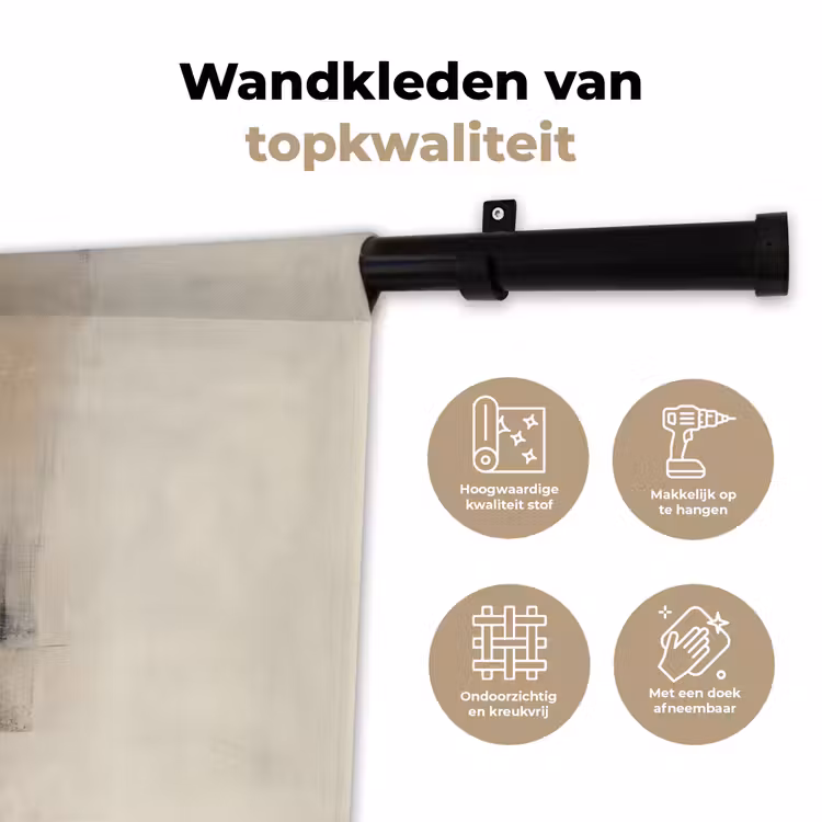 Cirkel - Compositie - Diepte - Beige Wandkleed katoen klein -sfeer2