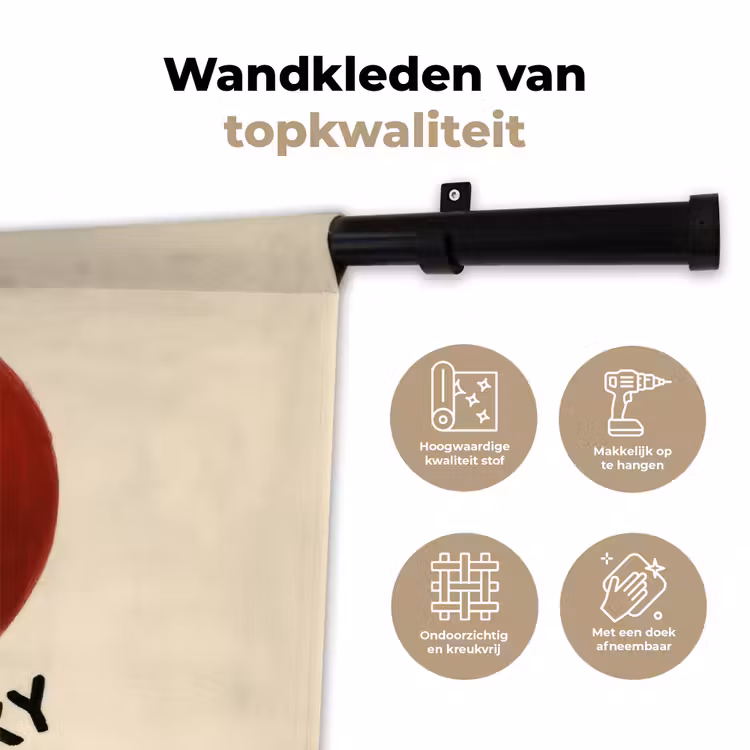 Cirkel - Zeven - Lucky - Rood Wandkleed katoen klein -sfeer2