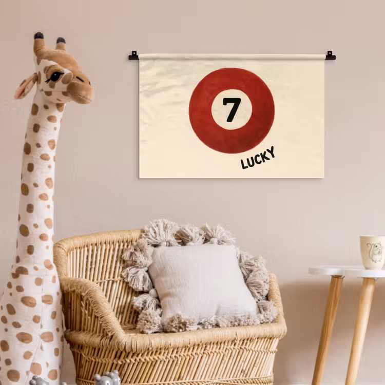 Cirkel - Zeven - Lucky - Rood Wandkleed katoen klein -wsfeer5_kind